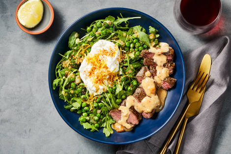 Steak with Burrata & Arugula Salad