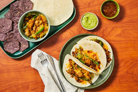 Cheesy Chicken & Bell Pepper Tacos