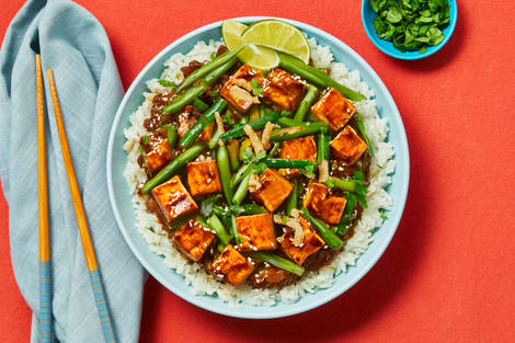 Sweet Chili Tofu & Green Bean Bowls