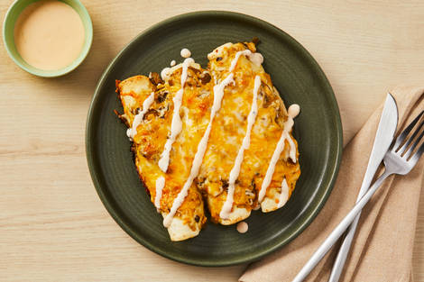 One-Pan Tofu Enchiladas Verdes