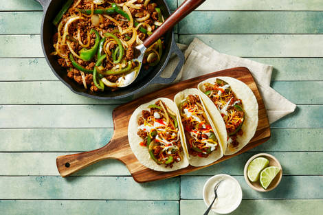 One-Pan Ground Beef Skillet Fajitas