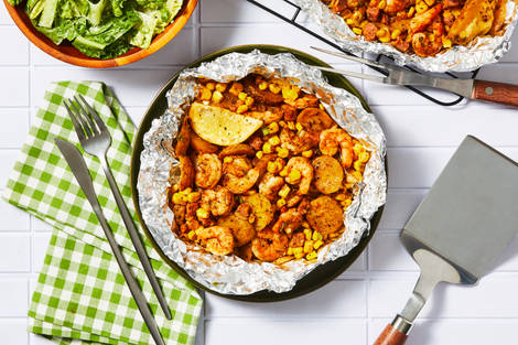 Grilled Old Bay Shrimp “Boil” Packets