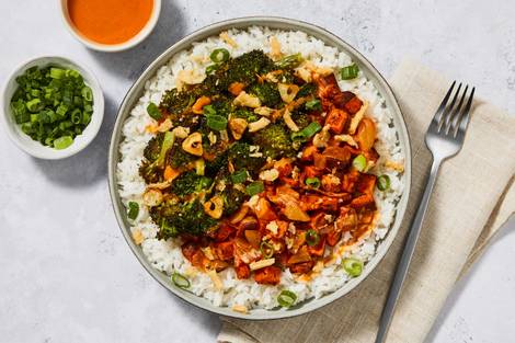 Ranch Steak & Kimchi Sweet Potato Bowls
