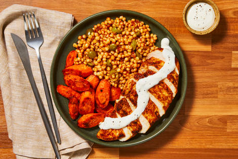 Paprika Salmon & Green Olive Couscous