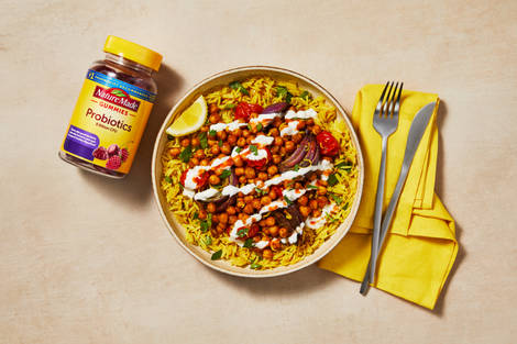 Middle Eastern Chicken & Chickpea Bowls