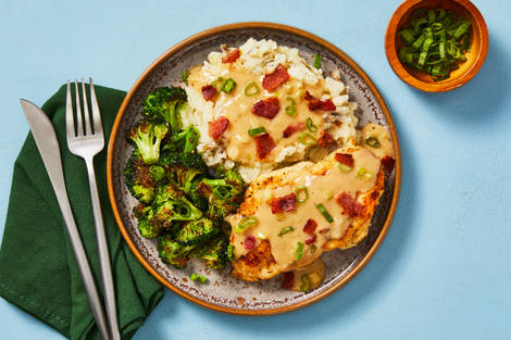 Smothered Chicken with Bacon Gravy