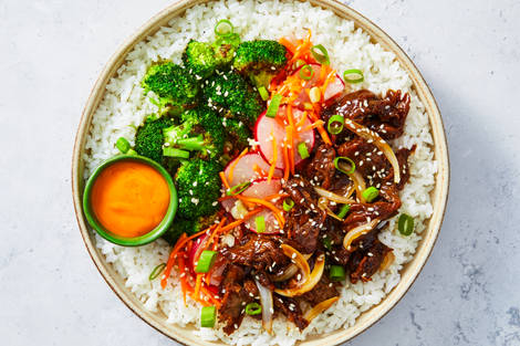 Pulled Mushroom Bulgogi Rice Bowls