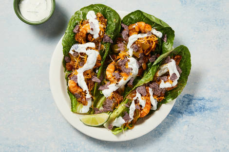 One-Pan Shrimp Fajita Lettuce Wraps