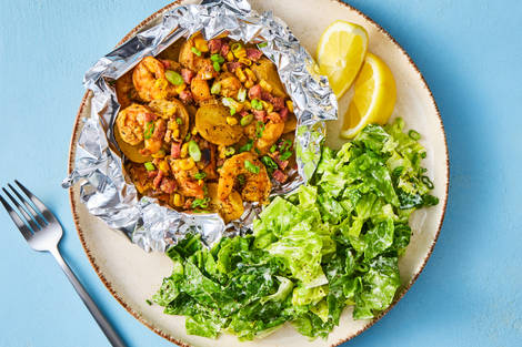 Grilled Old Bay Shrimp “Boil” Packets