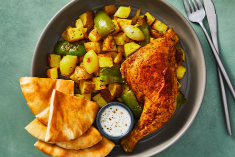 Curry-Roasted Half Chicken & Potatoes