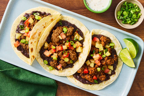 Cuban-Spiced Beef & Black Bean Tacos
