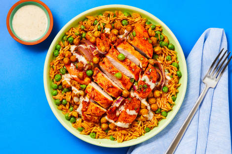 Curried Roasted Chickpea & Chicken Bowls