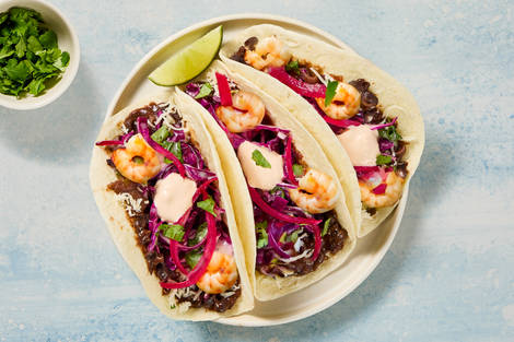 One-Pan Shrimp & Black Bean Tacos