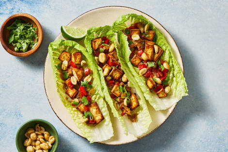 Sweet Chili Tofu Lettuce Wraps