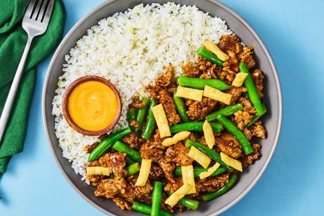 Tangy Ginger Beef & Green Bean Bowls