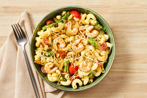 Shrimp Pesto & Walnut Panko Cavatappi 