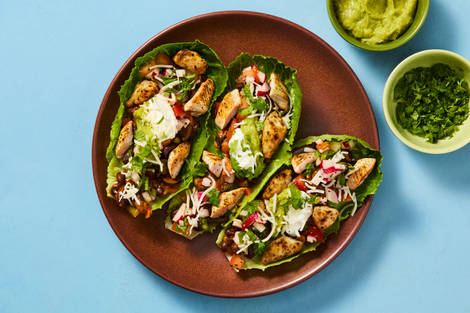 One-Pan Chicken & Bean Lettuce Wraps