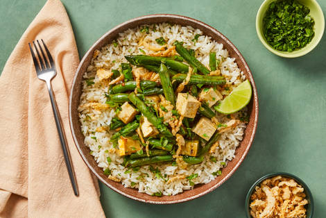 Sweet Chili Tofu & Green Bean Bowls