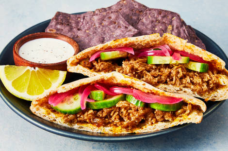 Shawarma-Spiced Turkey Pitas