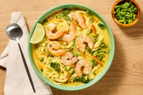 Spicy Shrimp Coconut Curry Noodle Soup