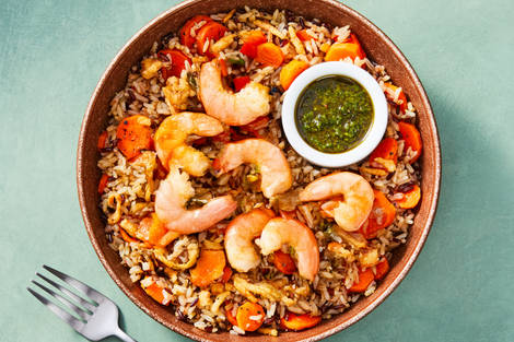Chimichurri Shrimp & Grain Bowls