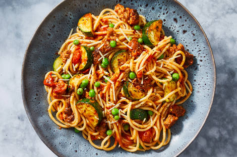 Italian Chicken Sausage Spaghetti Bolognese