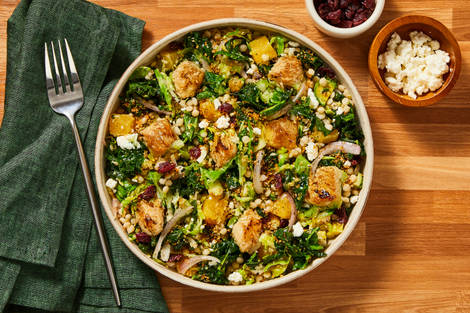 Chicken, Sweet Kale & Chickpea Bowls