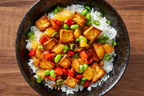Szechuan-Hoisin Tofu & Rice Bowls