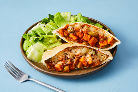 One-Pan Graffiti Eggplant Caponata Pitas