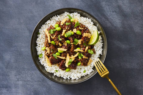 Sweet Chili Beef & Edamame Bowls