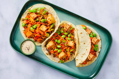 Bulgogi Tofu Tacos with Pickled Carrot