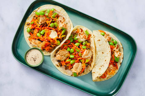 Bulgogi Chicken Tacos with Pickled Carrot