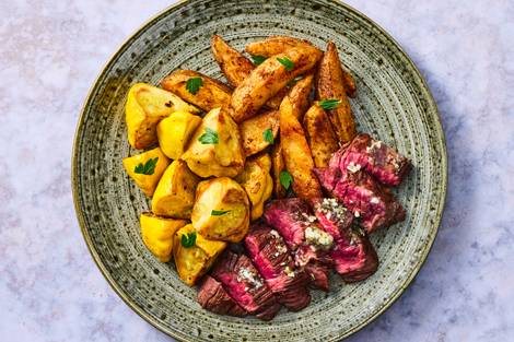 Sizzling Garlic Herb Butter Steak