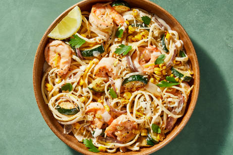 Creamy Lemon-Garlic Shrimp Linguine