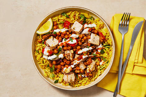 Middle Eastern Chicken & Chickpea Bowls