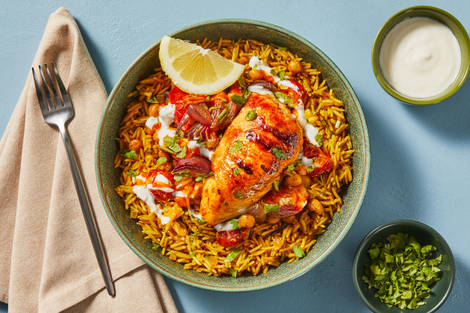 Middle Eastern Chicken & Chickpea Bowls