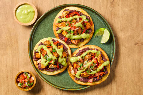Chicken, Sweet Potato & Black Bean Tostadas