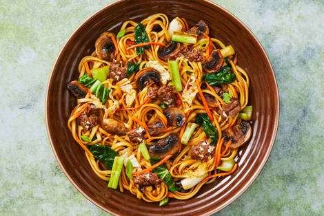Beef, Bok Choy & Mushroom Lo Mein