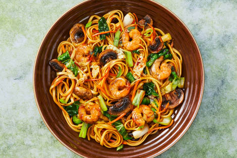 Shrimp, Bok Choy & Mushroom Lo Mein
