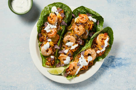 One-Pan Shrimp Fajita Lettuce Wraps