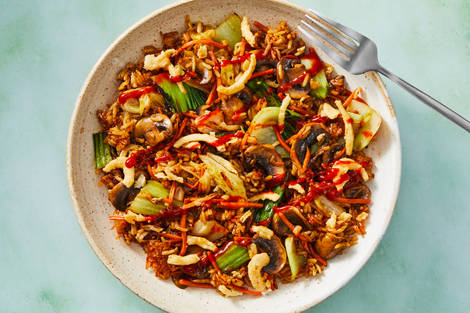 Shrimp, Mushroom & Bok Choy Stir-Fry