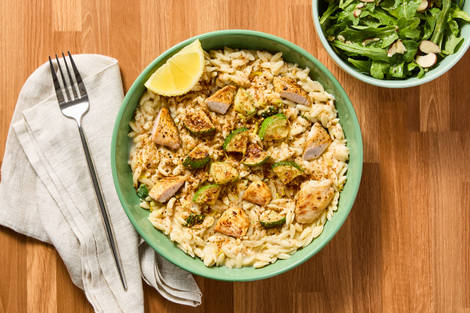 Creamy Zucchini Orzotto with Chicken 