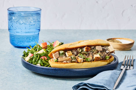 Alpine Tofu, Mushroom & Swiss Baguettes