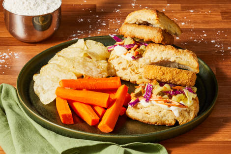 Crispy Tofu Biscuit Sandos