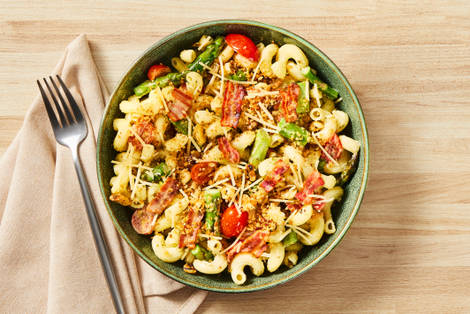 Bacon, Pesto & Walnut Panko Cavatappi