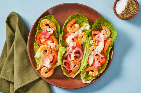 Shrimp Shawarma Lettuce Wraps
