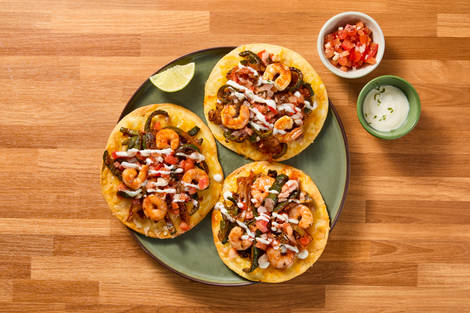 Shrimp & Cheese Tostadas