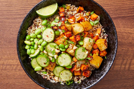 Thai Sweet Potato & Edamame Grain Bowls