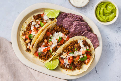 Pulled Mushroom Taco Board