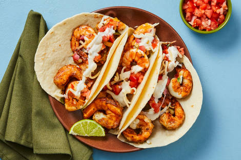 One-Pan Cheesy Shrimp & Pepper Fajitas
